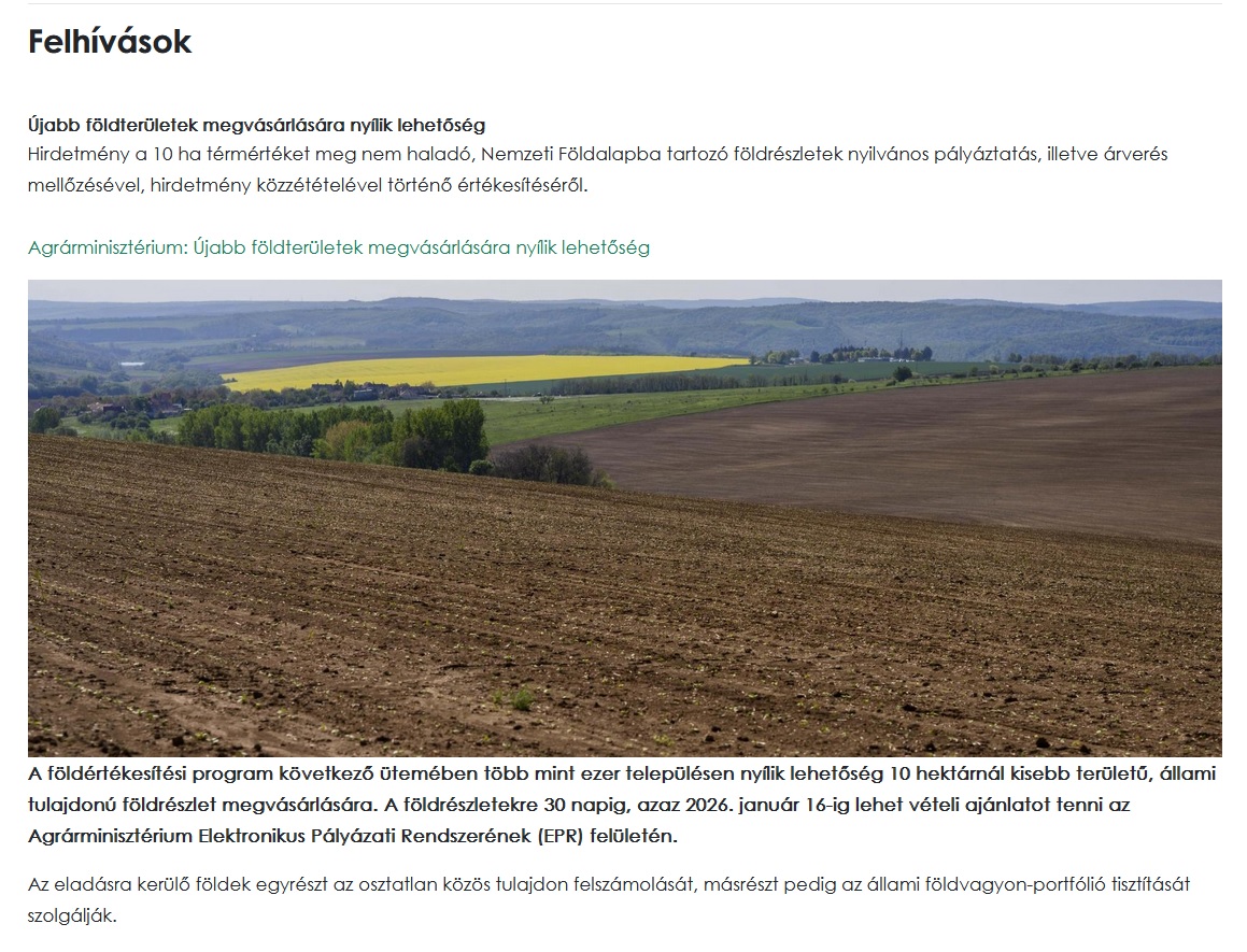 felhivas agrar