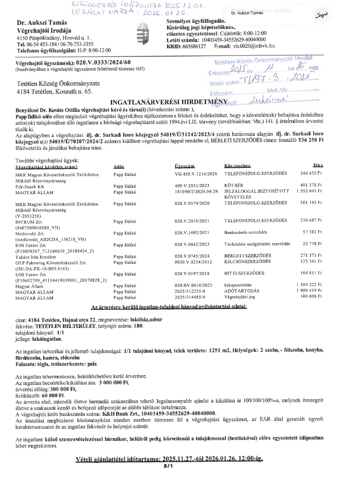 Ingatlanarveresi hirdetmeny 20251201