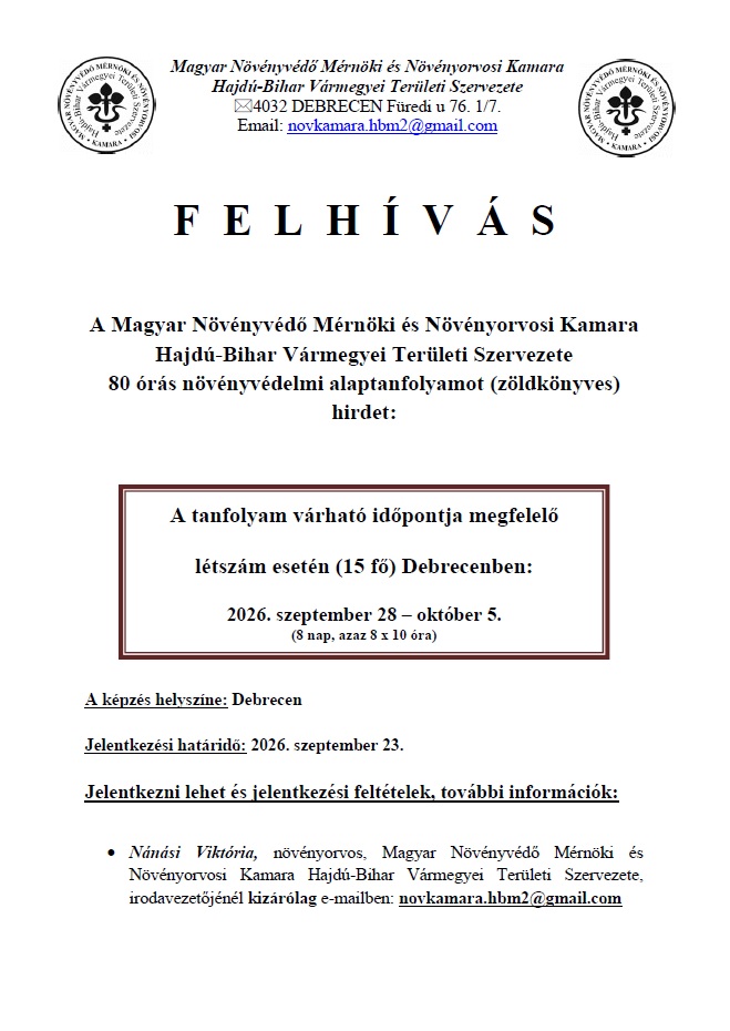 80 oras alaptanfolyam Debrecen plakat
