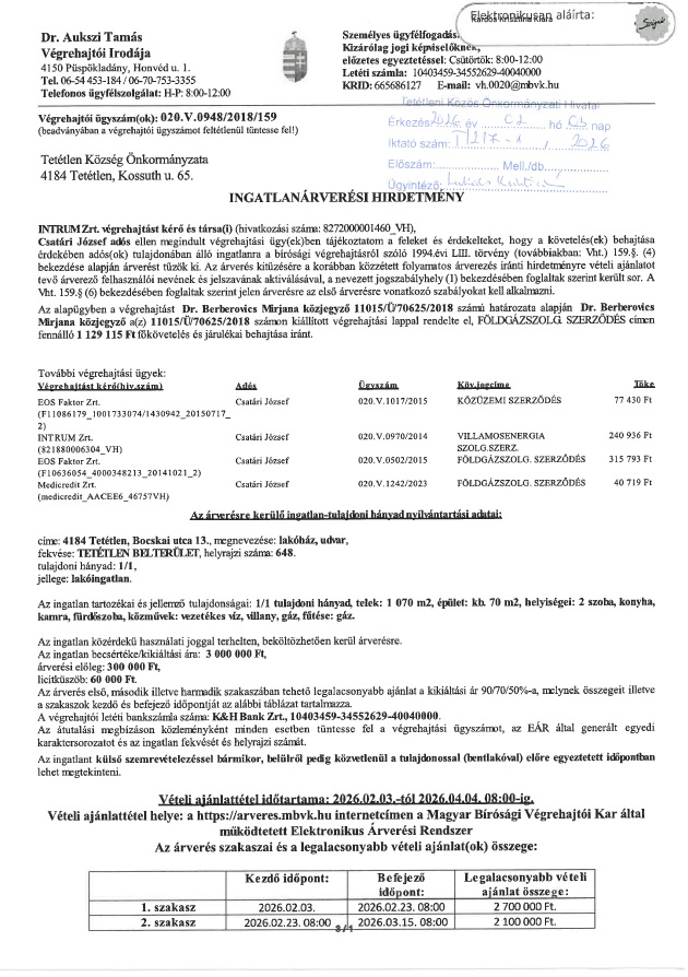 Ingatlanarveresi hirdetmeny 020V09482018159