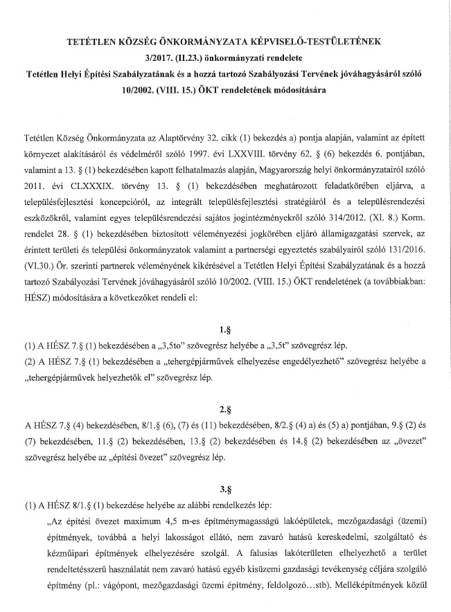 3 2017 II 23 Onkrormanyzatzi rendelet HESZ modositas